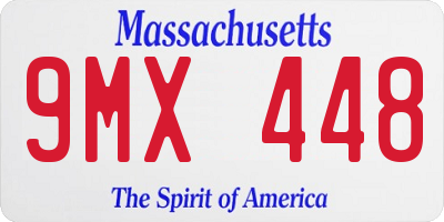 MA license plate 9MX448
