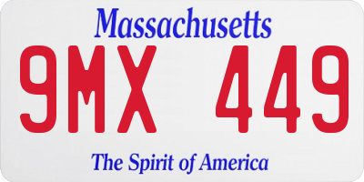 MA license plate 9MX449