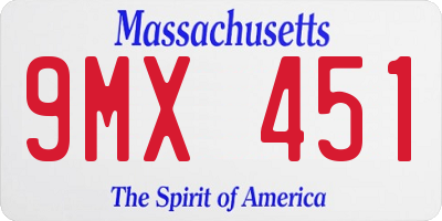 MA license plate 9MX451
