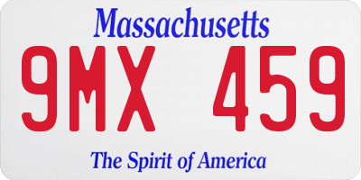 MA license plate 9MX459