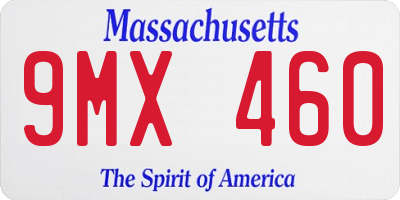 MA license plate 9MX460