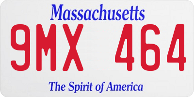 MA license plate 9MX464