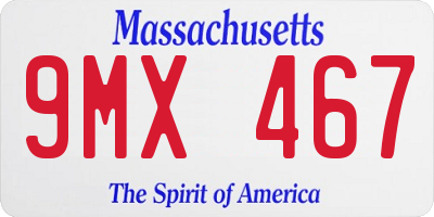 MA license plate 9MX467