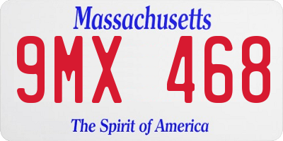MA license plate 9MX468