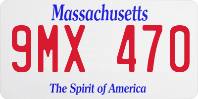 MA license plate 9MX470