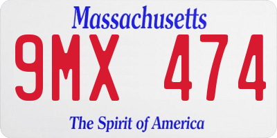 MA license plate 9MX474