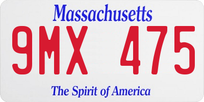 MA license plate 9MX475
