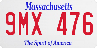 MA license plate 9MX476