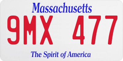 MA license plate 9MX477