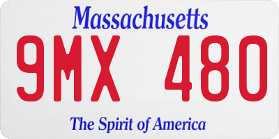 MA license plate 9MX480