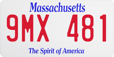 MA license plate 9MX481