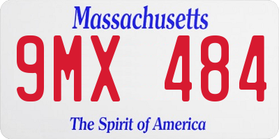 MA license plate 9MX484