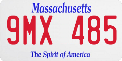 MA license plate 9MX485