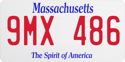 MA license plate 9MX486