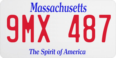 MA license plate 9MX487