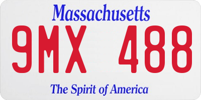 MA license plate 9MX488