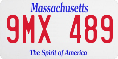 MA license plate 9MX489