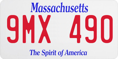 MA license plate 9MX490