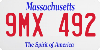 MA license plate 9MX492