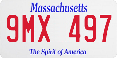 MA license plate 9MX497