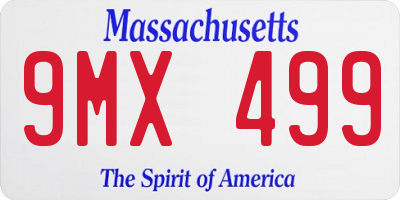 MA license plate 9MX499