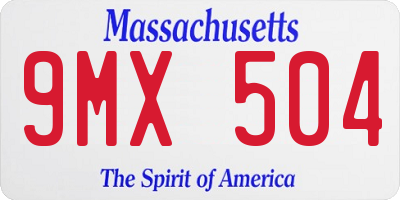MA license plate 9MX504