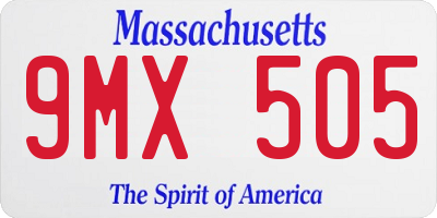 MA license plate 9MX505