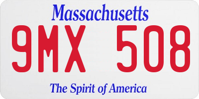 MA license plate 9MX508