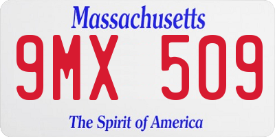MA license plate 9MX509