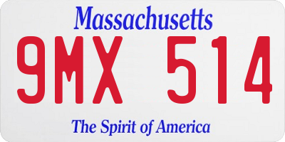 MA license plate 9MX514