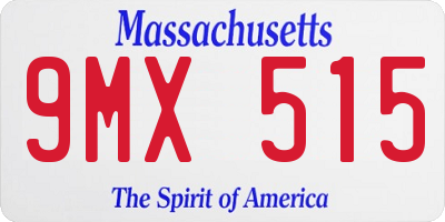 MA license plate 9MX515