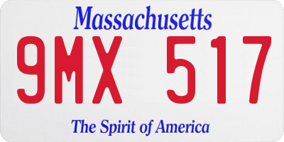 MA license plate 9MX517