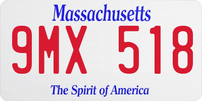 MA license plate 9MX518