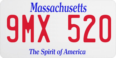 MA license plate 9MX520