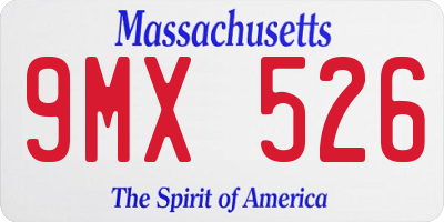 MA license plate 9MX526