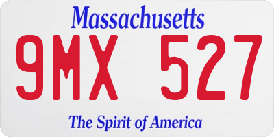 MA license plate 9MX527