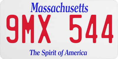 MA license plate 9MX544