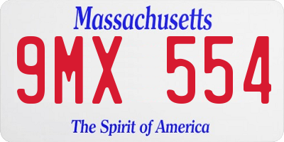 MA license plate 9MX554