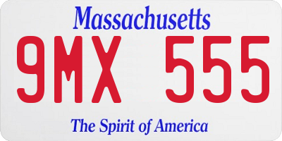 MA license plate 9MX555