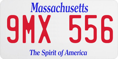 MA license plate 9MX556