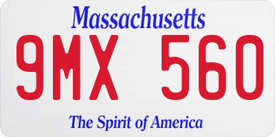 MA license plate 9MX560