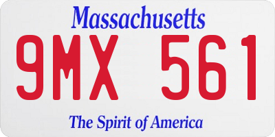 MA license plate 9MX561