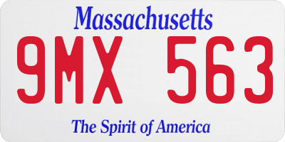 MA license plate 9MX563