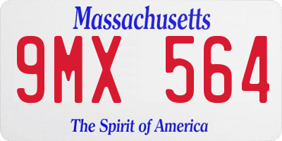 MA license plate 9MX564