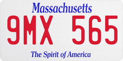 MA license plate 9MX565