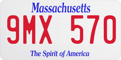 MA license plate 9MX570