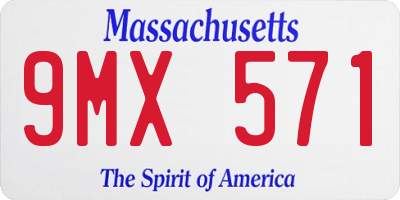MA license plate 9MX571