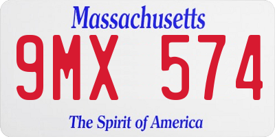 MA license plate 9MX574