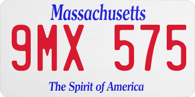 MA license plate 9MX575