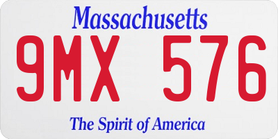 MA license plate 9MX576